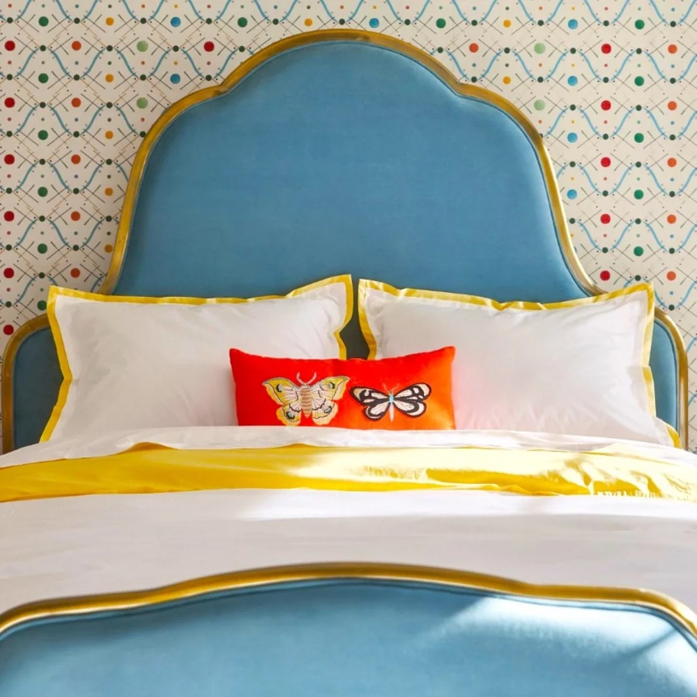 Duvet + pillow covers Tipped contrast percale duvet cover‎ Yellow & White